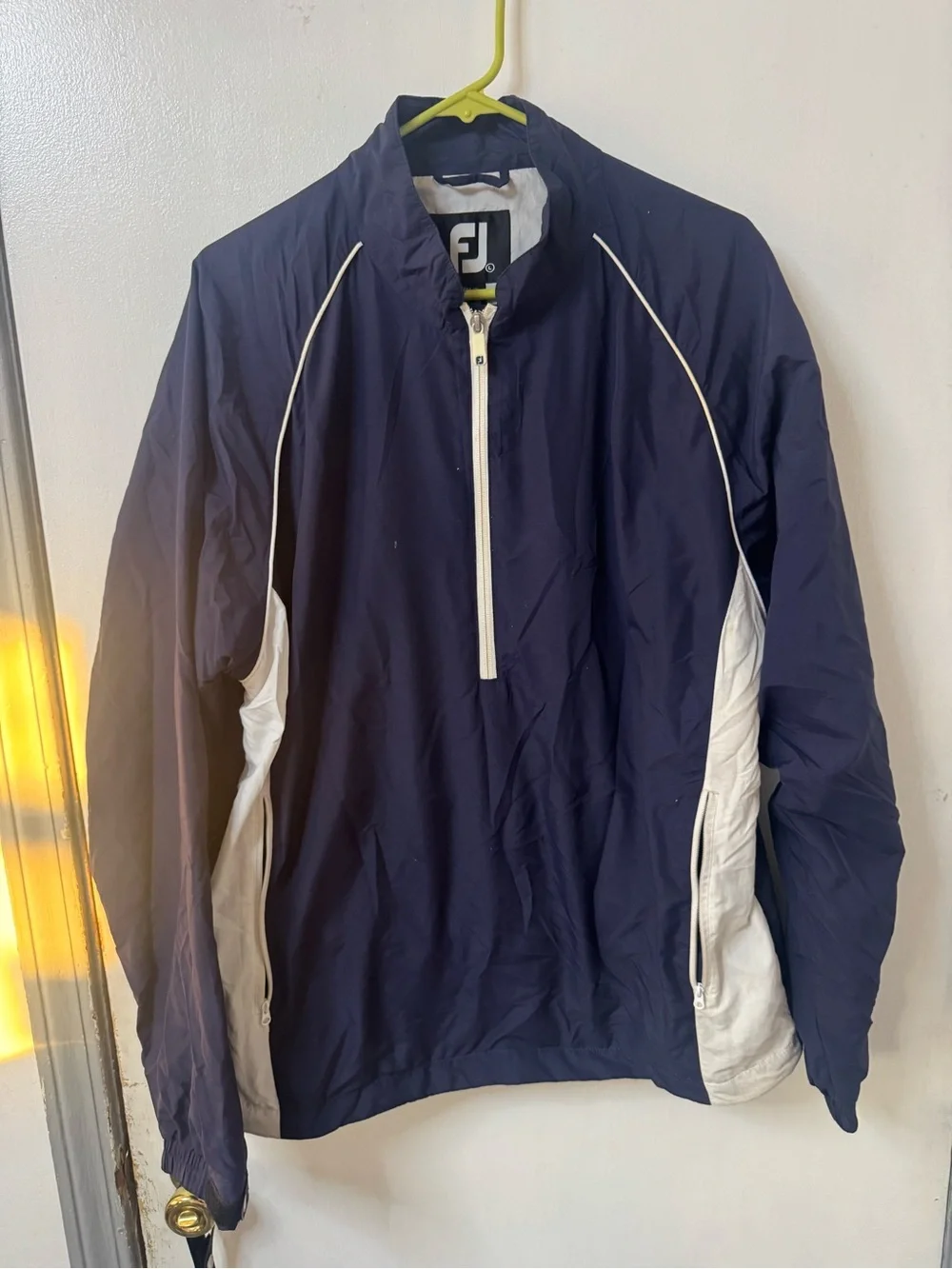 FootJoy Navy and White Half-Zip Windbreaker Pullover